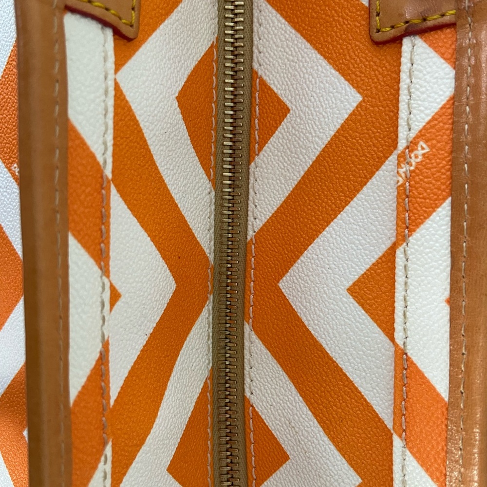 Dooney & Bourke Orange Chevron Tote & Zipper Pouch - Picture 3 of 7